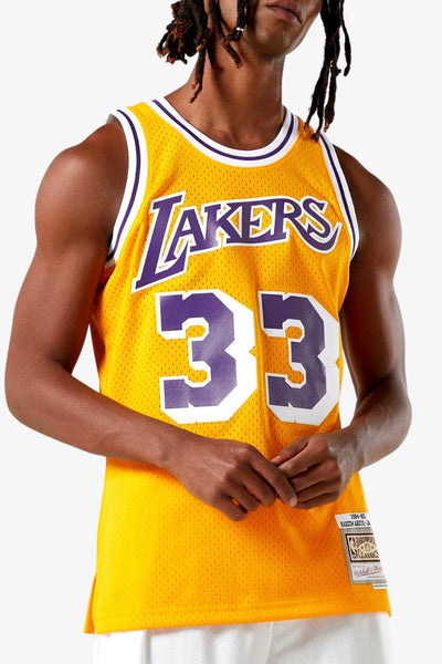 mitchell&ness Canotta Swingman NBA Los Angeles Lakers Kareem Abdul-Jabbar Giallo Uomo
