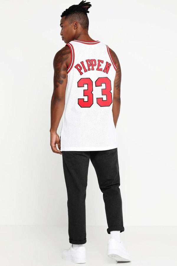 mitchell&ness Canotta Swingman NBA Chicago Bulls Scottie Pippen Bianco Uomo, foto 3