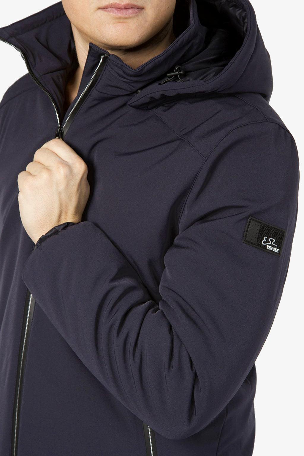 Yes Zee Piumino Soft Shell Full Zip Con Cappuccio Blu J834/NM00