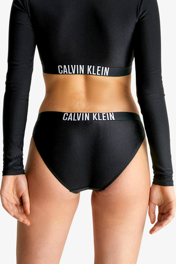 calvin klein swimwear Slip Costume Banda Logo Intense Power Nero Donna, foto 3