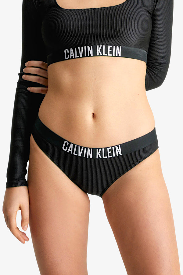 calvin klein swimwear Slip Costume Banda Logo Intense Power Nero Donna, foto 1