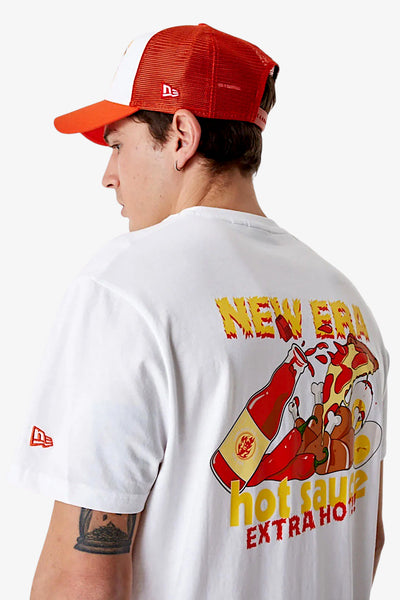 new era T-Shirt Maniche Corte Food Pizza Bianco Unisex, foto 3