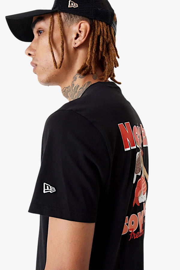 new era T-Shirt Maniche Corte Food Sushi Nero Unisex, foto 3