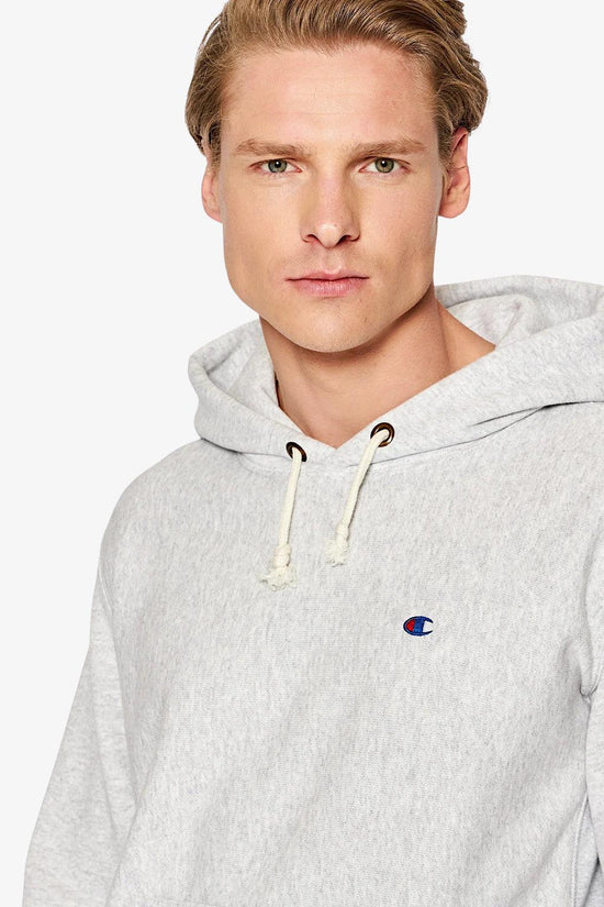 CHAMPION - felpa cappuccio donna hooded sweatshirt GREY MELANGE - F