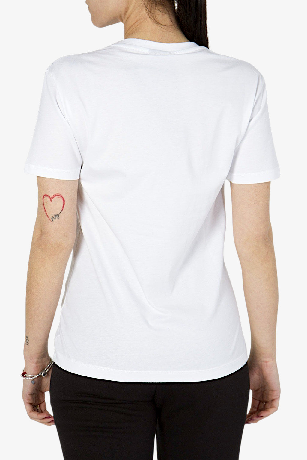Pyrex T-shirt Maniche Corte Logo Orsetto Paillettes Bianco Donna