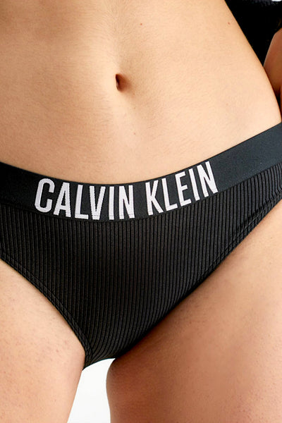 calvin klein swimwear Slip Costume Banda Logo Intense Power Nero Donna, foto 2