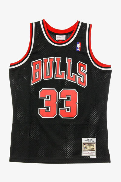mitchell&ness Canotta Swingman NBA Chicago Bulls Scottie Pippen Nero Uomo, foto 3