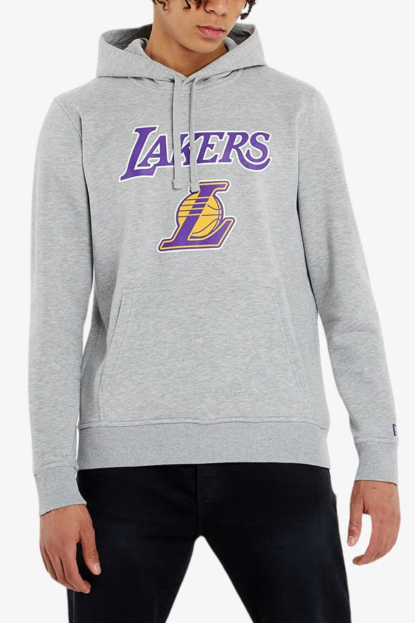 new era Felpa Con Cappuccio Los Angeles Lakers Team Logo Grigio Uomo, foto 1
