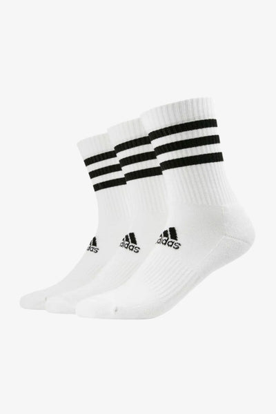 adidas performance Calze 3-Stripes Cushioned Sportswear Mid-Cut (3 Paia) Bianco Unisex