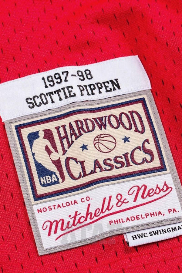 mitchell&ness Canotta Swingman NBA Chicago Bulls 1997-98 Scottie Pippen Rosso Uomo, foto 5
