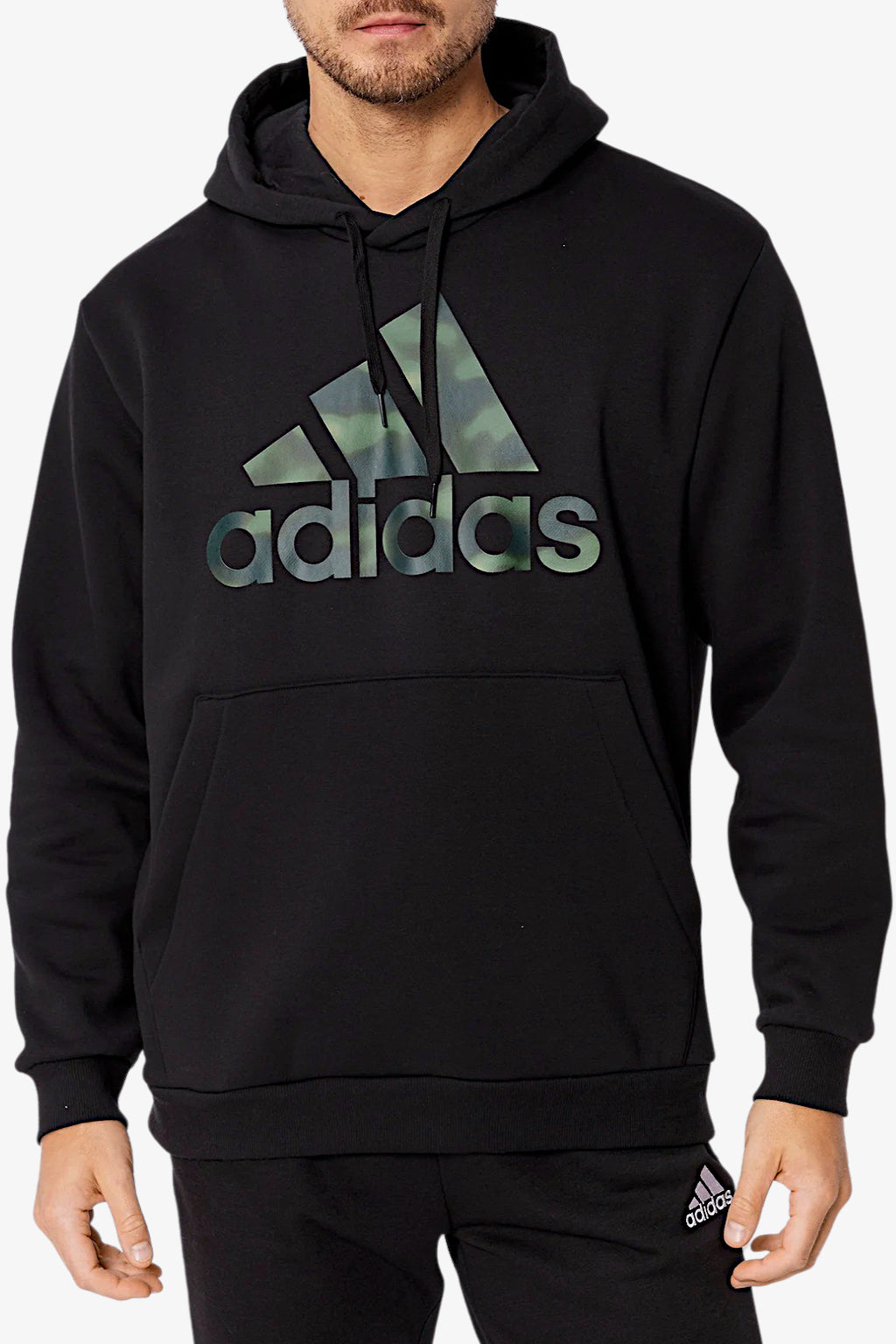 Adidas Performance Felpa Con Cappuccio Essentials Camo Print Nero Uomo