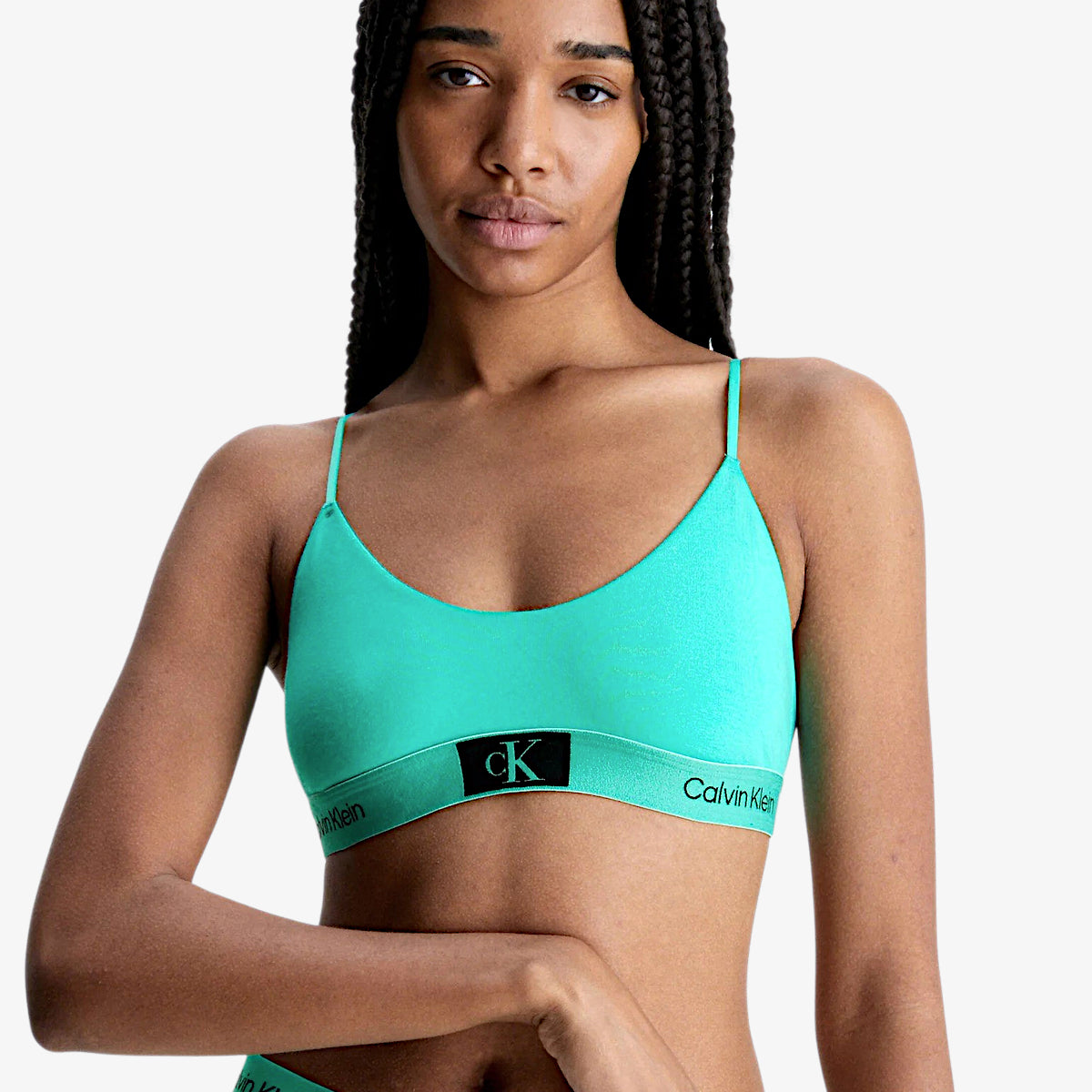 Calvin Klein Underwear Reggiseno Brassiere Sottile Logo Verde Menta Donna