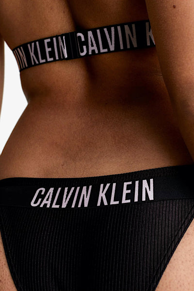 calvin klein swimwear Slip Costume Con Laccetti Intense Power Nero Donna, foto 2