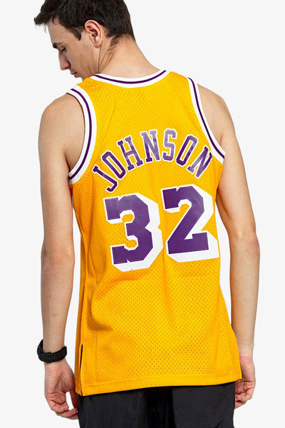 mitchell&ness Canotta Swingman NBA Los Angeles Lakers 1999-00 Magic Johnson Giallo Uomo, foto 2