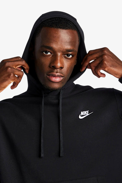 nike sportswear Felpa Con Cappuccio Club Nero Uomo, foto 3