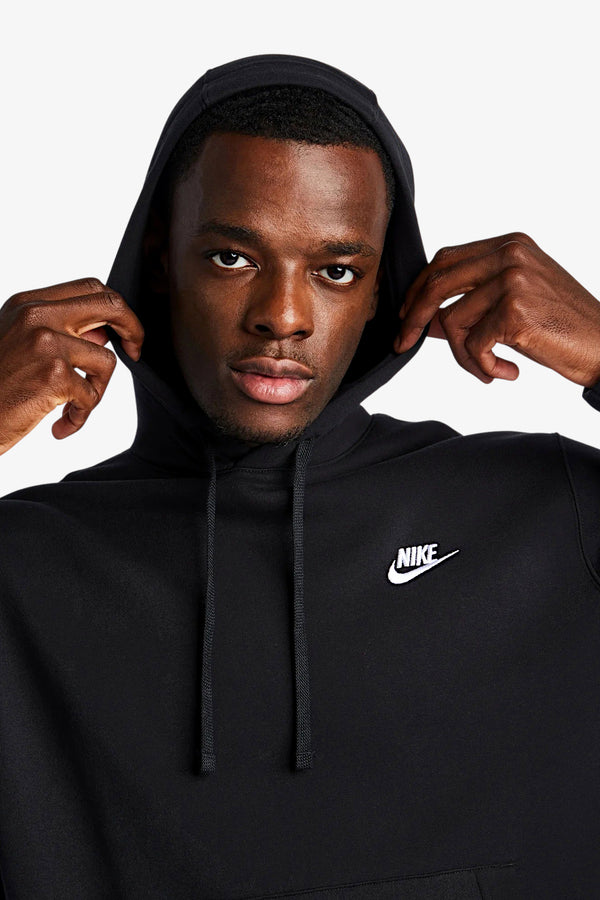 nike sportswear Felpa Con Cappuccio Club Nero Uomo, foto 3