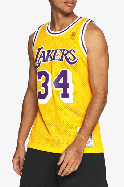 mitchell&ness Canotta Swingman NBA Lakers Shaquille O'Neal 1996 Giallo Uomo