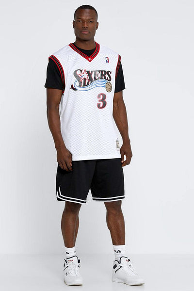 mitchell&ness Canotta Swingman Nba Philadelphia 76ers 2000-01 Allen Iverson Bianco Uomo, foto 2