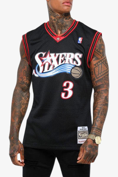 mitchell&ness Canotta Swingman NBA Philadelphia 76ers Allen Iverson Nero Uomo
