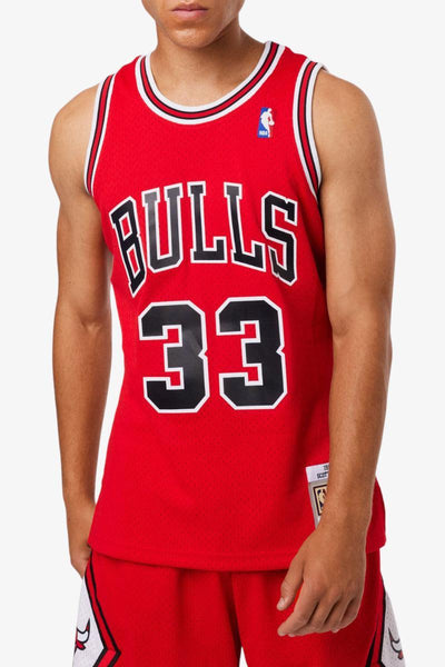 mitchell&ness Canotta Swingman NBA Chicago Bulls 1997-98 Scottie Pippen Rosso Uomo, foto 1