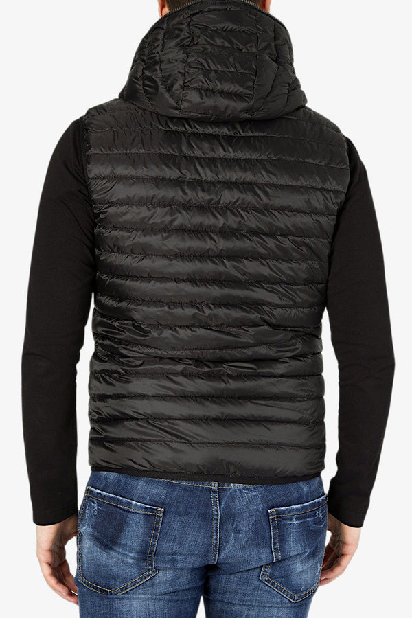 yes zee Gilet Full Zip Con Cappuccio Nero Uomo, foto 4