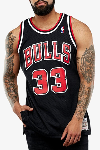 mitchell&ness Canotta Swingman NBA Chicago Bulls Scottie Pippen Nero Uomo, foto 1