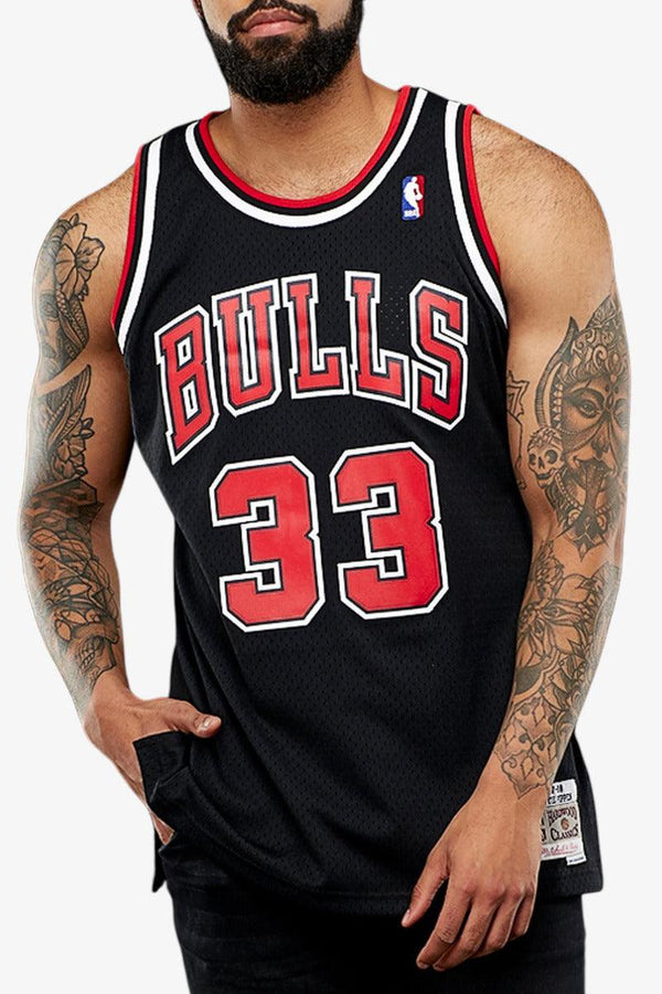 mitchell&ness Canotta Swingman NBA Chicago Bulls Scottie Pippen Nero Uomo, foto 1