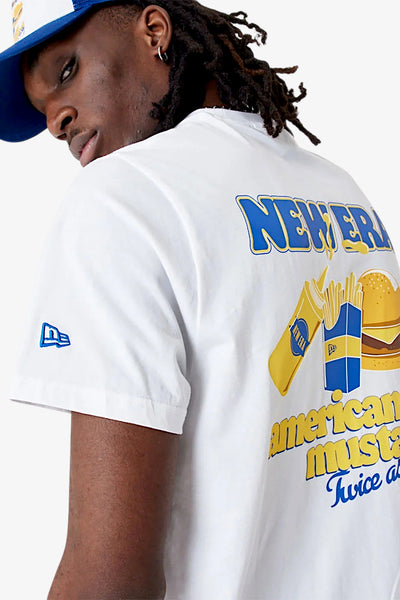 new era T-Shirt Maniche Corte Food Burger Bianco Unisex, foto 4