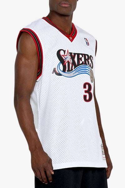 mitchell&ness Canotta Swingman Nba Philadelphia 76ers 2000-01 Allen Iverson Bianco Uomo