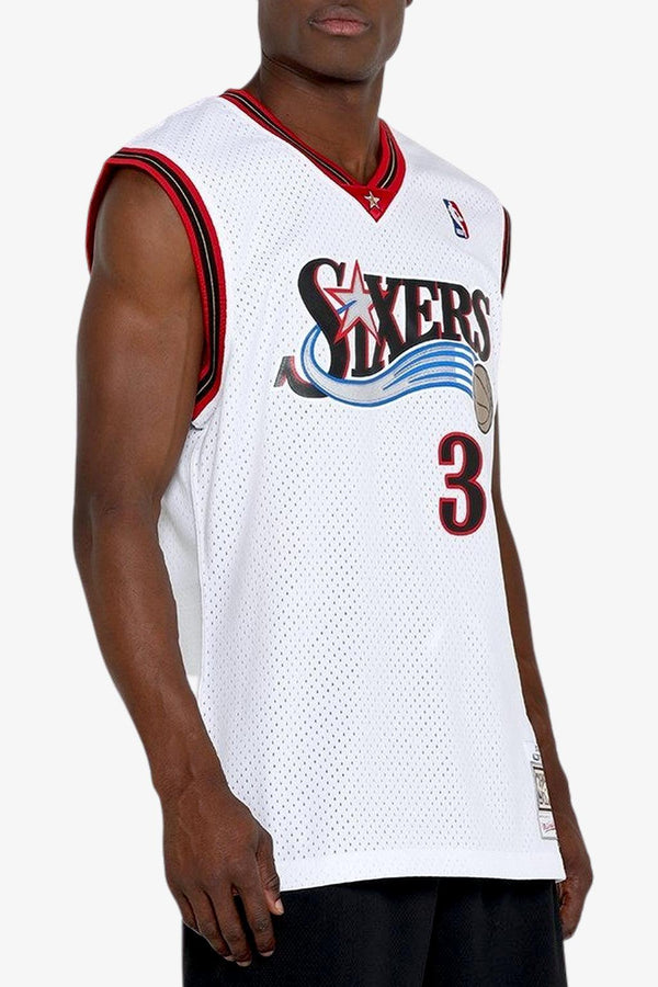 mitchell&ness Canotta Swingman Nba Philadelphia 76ers 2000-01 Allen Iverson Bianco Uomo, foto 1
