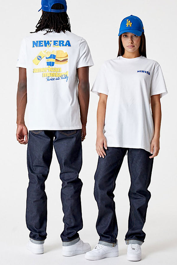 new era T-Shirt Maniche Corte Food Burger Bianco Unisex, foto 2