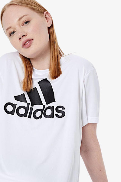 adidas performance T-Shirt Maniche Corte Aeroready Design To Move Boyfriend Sport Bianco Donna, foto 3
