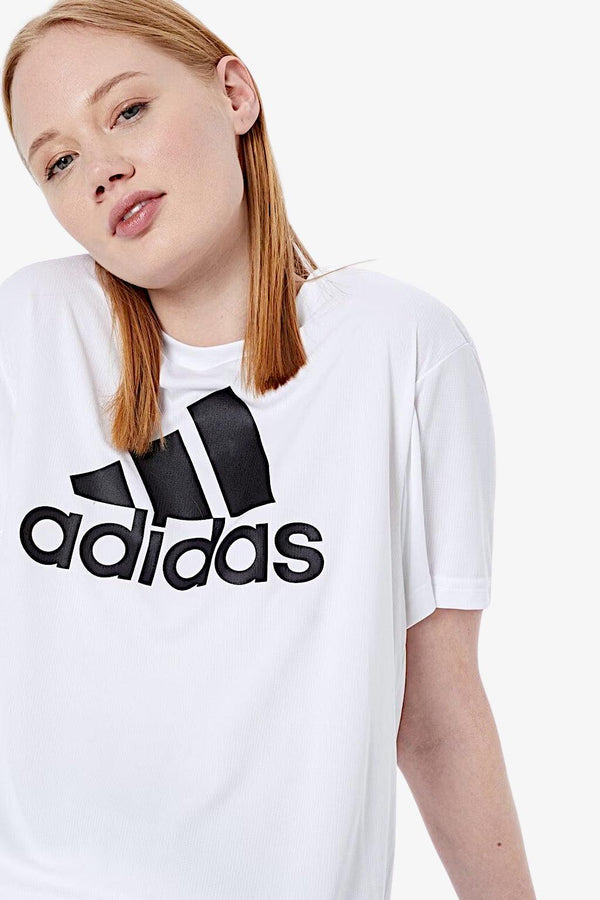 adidas performance T-Shirt Maniche Corte Aeroready Design To Move Boyfriend Sport Bianco Donna, foto 3