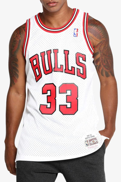 mitchell&ness Canotta Swingman NBA Chicago Bulls Scottie Pippen Bianco Uomo, foto 1