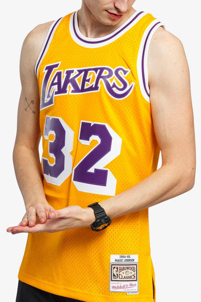 mitchell&ness Canotta Swingman NBA Los Angeles Lakers 1999-00 Magic Johnson Giallo Uomo, foto 3