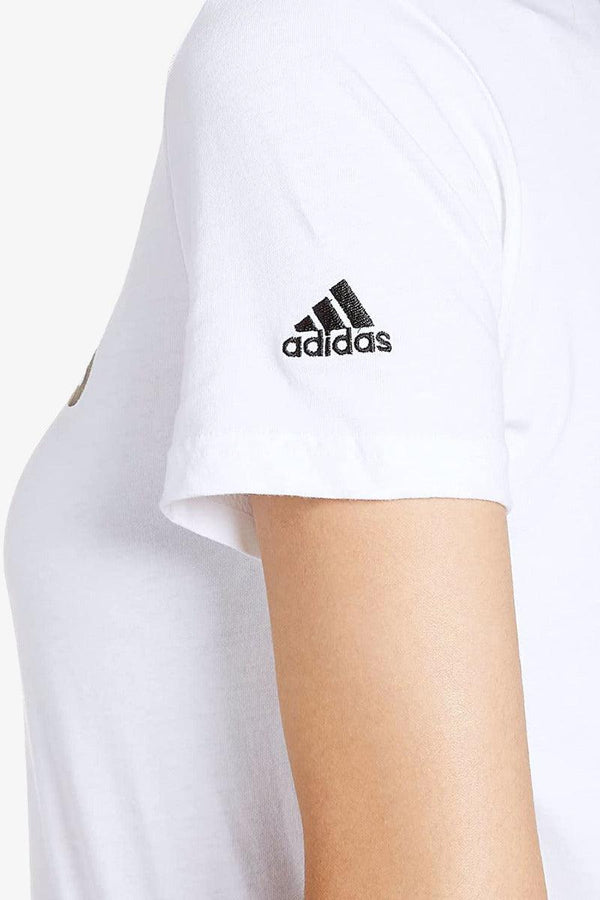 adidas performance T-Shirt Maniche Corte Essentials Slim Logo Bianco Donna, foto 3