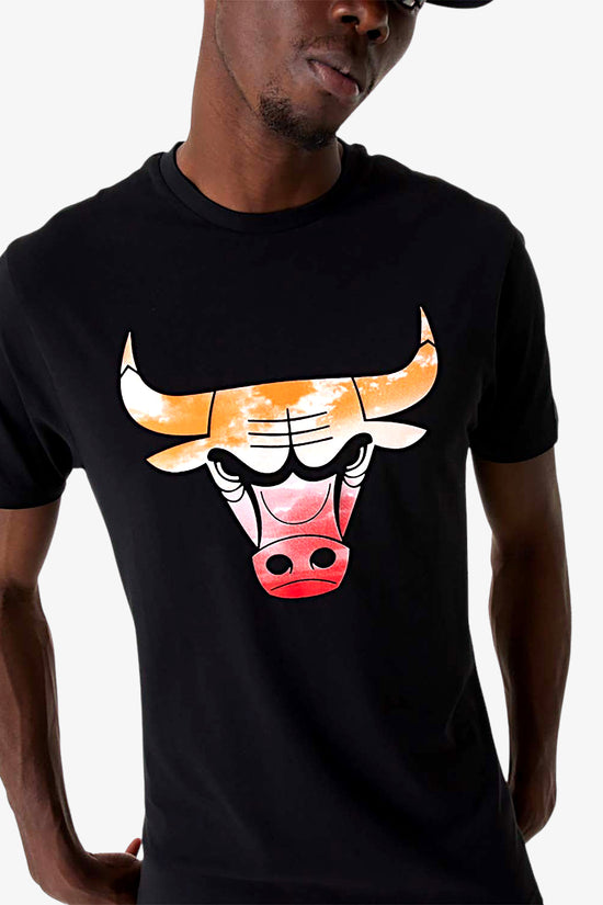 Chicago Bulls NBA Sky Print Black T-Shirt