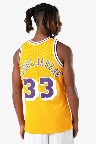 mitchell&ness Canotta Swingman NBA Los Angeles Lakers Kareem Abdul-Jabbar Giallo Uomo, foto 2