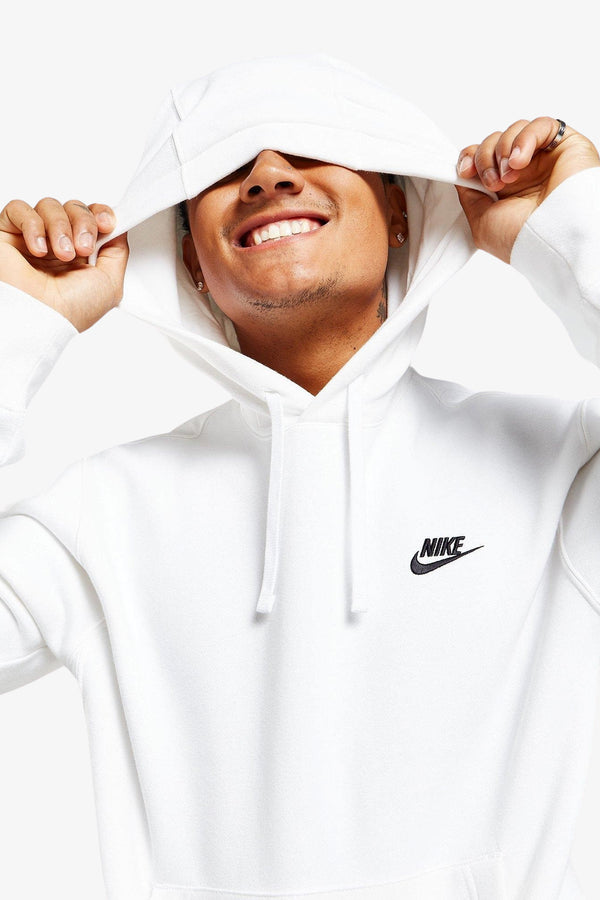nike sportswear Felpa Con Cappuccio Club Bianco Uomo, foto 3