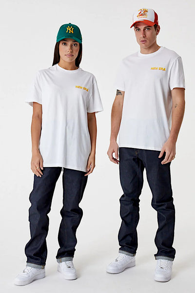 new era T-Shirt Maniche Corte Food Pizza Bianco Unisex, foto 2