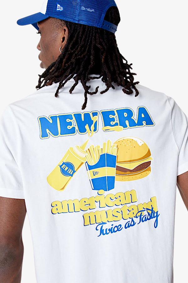 new era T-Shirt Maniche Corte Food Burger Bianco Unisex, foto 3