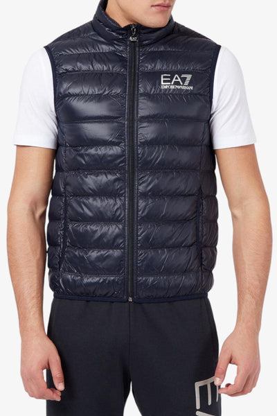 emporio armani ea7 Gilet Piumino Full Zip Packable Core Identity Blu Uomo