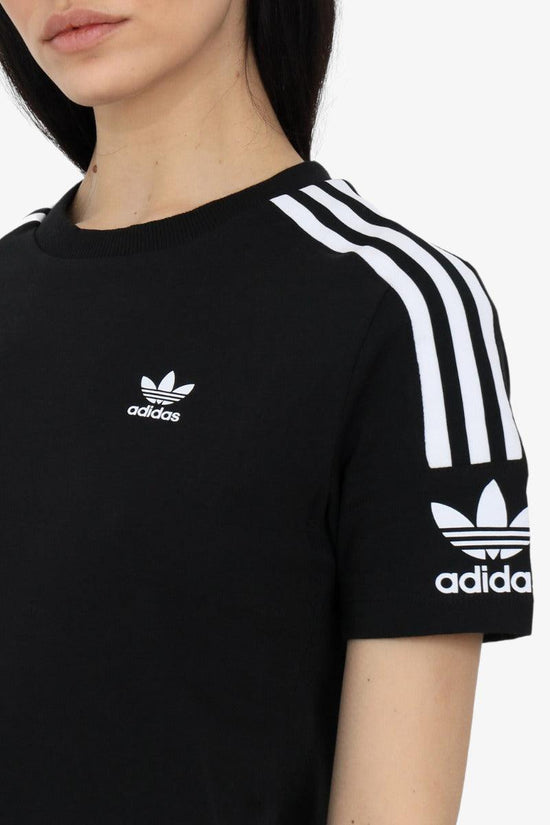 Lleno Anuncio valor Adidas Originals T-shirt Maniche Corte 3-stripes Lock Up Nero B/bche Donna  | MOUD