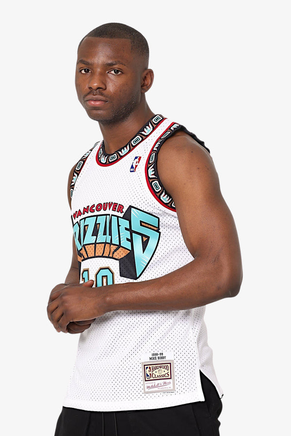 mitchell&ness Canotta Swingman NBA Vancouver Grizzlies 1998-99 Mike Bibby Bianco Uomo, foto 3