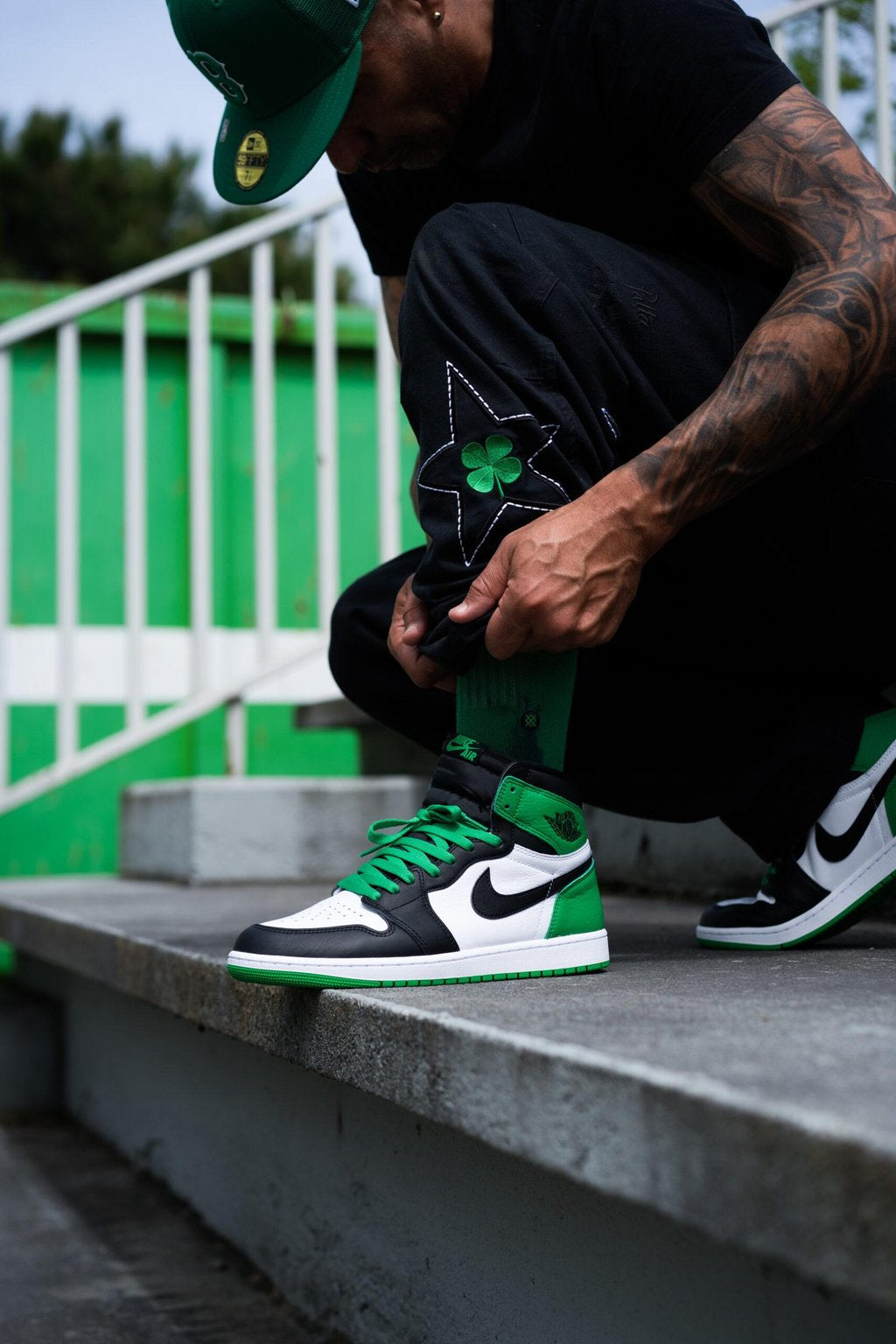 Nike Jordan Scarpe Air Jordan 1 Retro High Og Lucky Green Verde nero Uomo MOUD