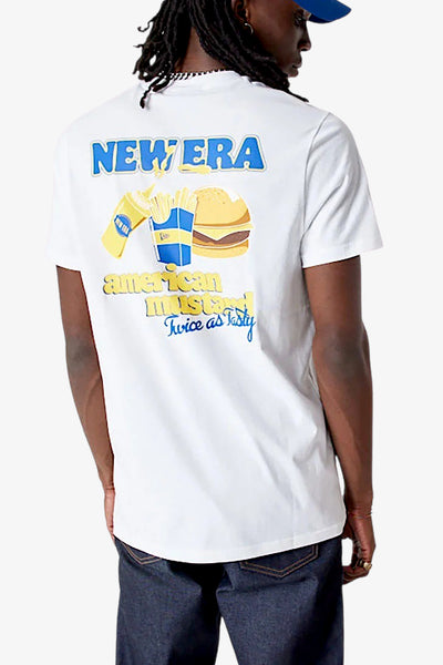 new era T-Shirt Maniche Corte Food Burger Bianco Unisex
