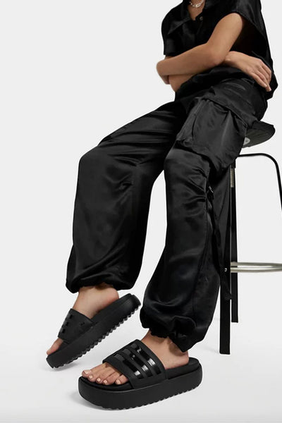 adidas performance Ciabatte Adilette Platform Nero Donna, foto 2