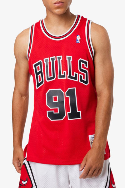 mitchell&ness Canotta Swingman NBA Chicago Bulls 1997-98 Dennis Rodman Rosso Uomo