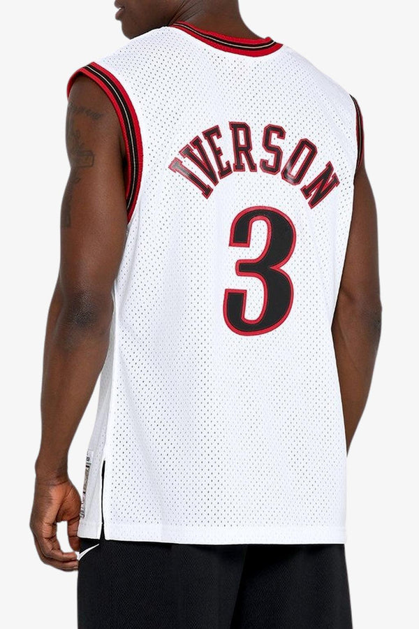 mitchell&ness Canotta Swingman Nba Philadelphia 76ers 2000-01 Allen Iverson Bianco Uomo, foto 3
