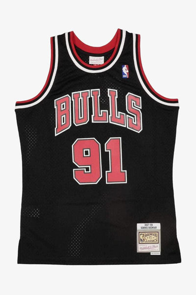 mitchell&ness Canotta Swingman NBA Chicago Bulls Dennis Rodman Nero Uomo, foto 3